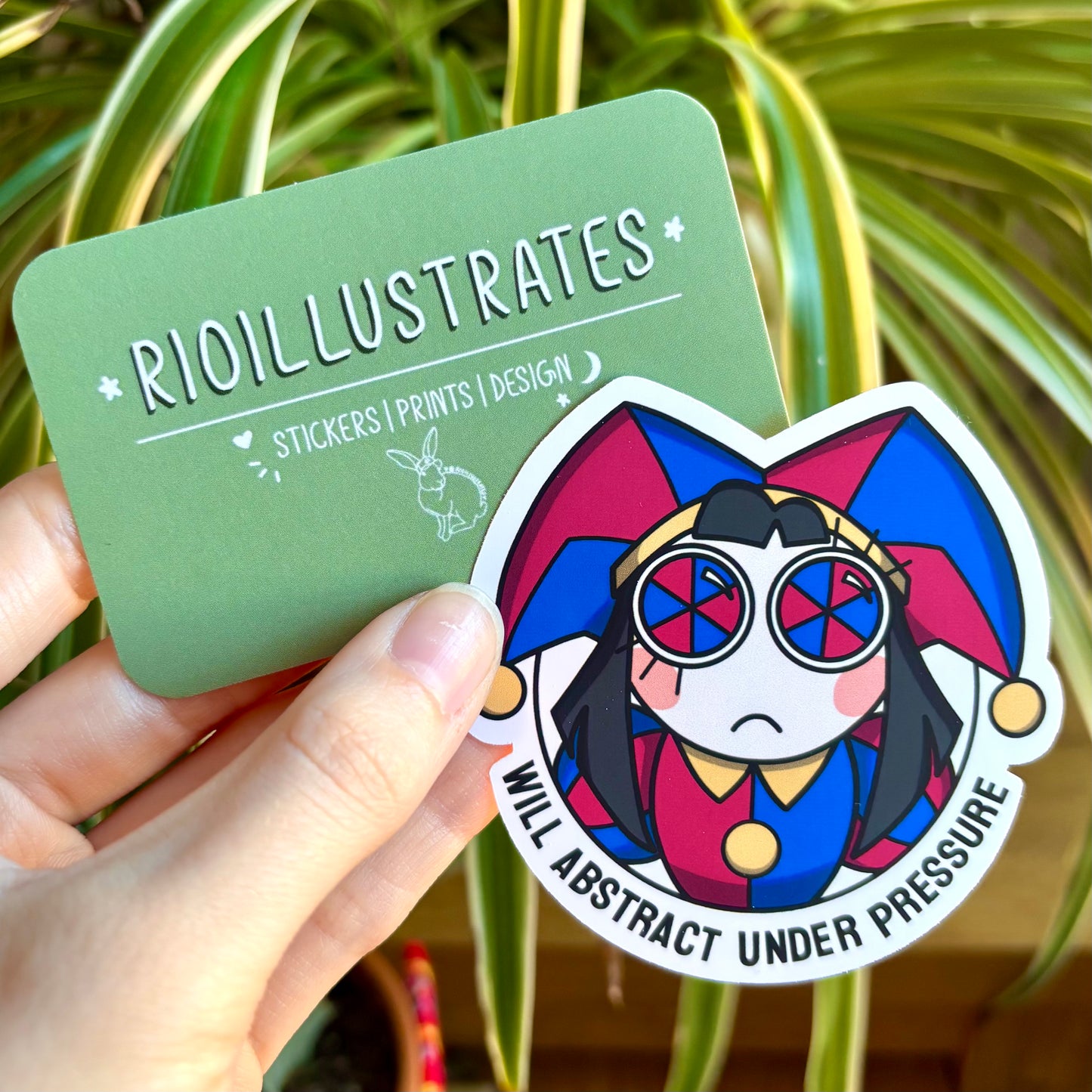 Pomni TADC 'Will Abstract Under Pressure' Matte Vinyl Sticker